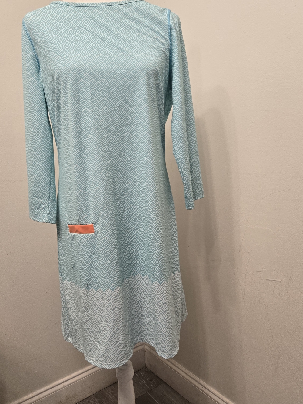 Cabana Life Aqua and Navy Geometric Dress - Picture 6 of 8